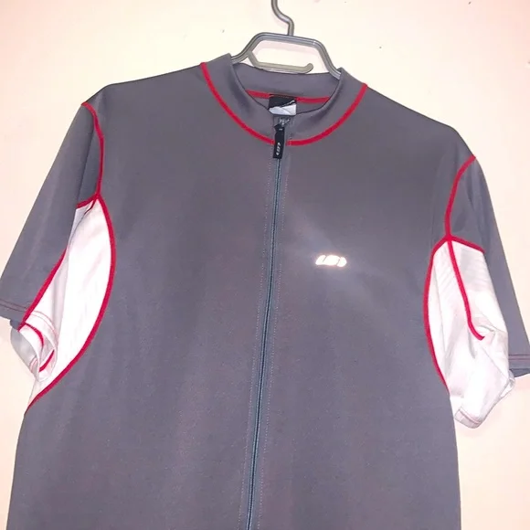 Reflective Louis Garneau Cycling Full Zip Jersey Shirt With 3 Pockets - Picture 1 of 6